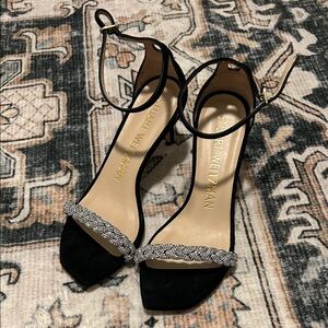 Stuart Weitzman Black and Silver Heels